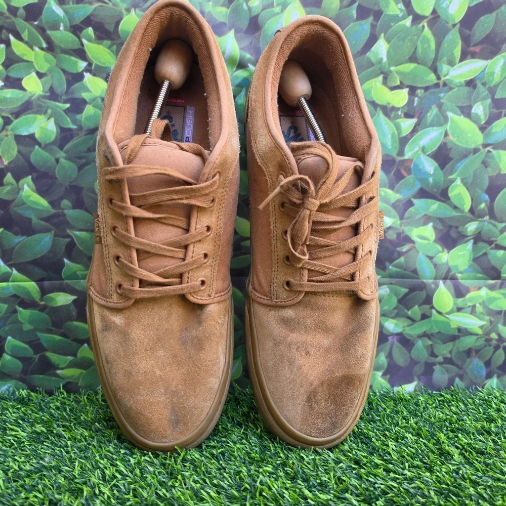 Vans Skate Chukka Low Brown Suede Canvas PopCush Sneakers Mens